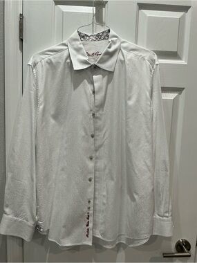 Robert Graham White Jacquard men’s shirt 3XL  classic fit long sleeve